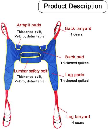Divided Leg Sling for Elderly Disabled Patient Hoist Sling Stair Transfer Belt Patient Lift Sling Standing Walking Sling Patient Assisted Walking Harness Rehabilitation Aid Gait Blue L (Blue L) - Buy Online on GoSupps.com