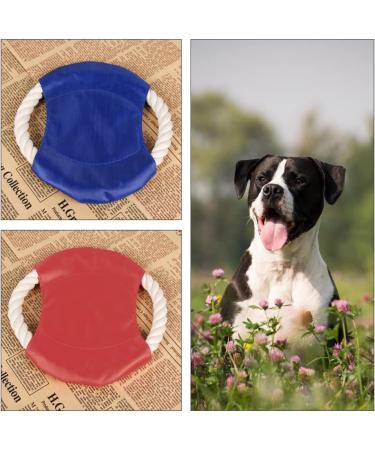 2 Pcs Dog Flying Disc Non Toxic Bite Resistant Dog Frisbee Dog Flying Saucer Natural Cotton Rope Pet Flying Saucer for Dog Outdoor Play and Exercise - Buy Online on GoSupps.com