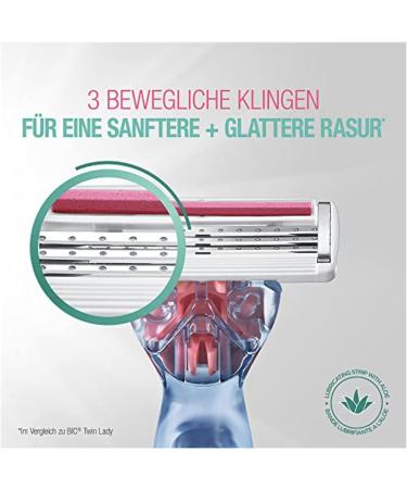 Bic Click 3 Soleil Sensitive Women's Razor - 30% Recycled Handle - 3-Blade Refills - Box of 1+2 Bundle - Buy Online on GoSupps.com