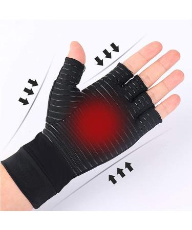 Copper Arthritis Gloves - Compression Gloves for Hands and Fingers Rehabilitation - Size Large (1 Pair), Black - Arthritis Relief for Women Men - Reduce Hand Pain, Swelling, Carpal Tunnel - Buy Online on GoSupps.com