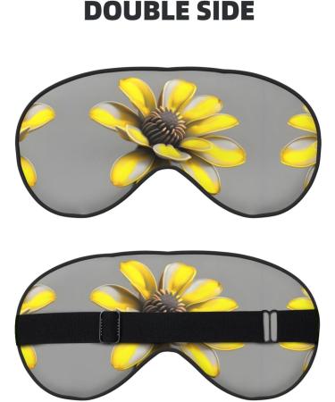 SSIMOO Yellow Gray Flower Soft Sleep Eye Mask | Breathable Female Eye Patch for Travel & Relaxation | Comfortable Black Design - Buy Online on GoSupps.com