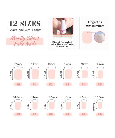 Morily Orange French Tip Press on Fake Nails - 24Pcs Short Square Clear Pink Acrylic Yellow False Nails for Women - Buy Online on GoSupps.com
