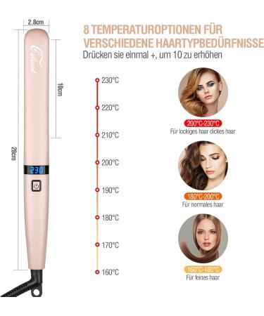 Culwad Smooth Iron Hair Smoothing - 25mm Ceramic Plate Digital Display Dual Voltage Auto Shut-Off - Pink - Buy Online on GoSupps.com