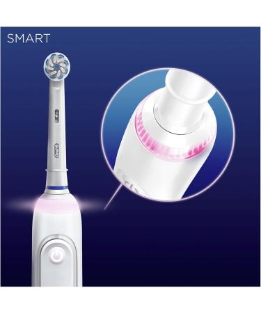Buy Oral-B Smart Sensitive Electric Toothbrush - 5 Cleaning Modes Bluetooth App Visual Pressure Control Travel Case - Perfect Gift for Dental Care - White - Buy Online on GoSupps.com