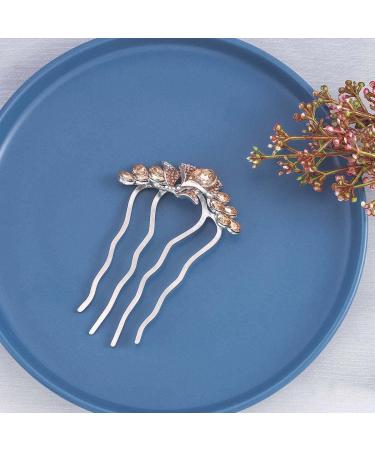 Bohend Rhinestone Hair Comb Crystal Hairpieces Wedding Bun Comb Hair Styling Accessories for Women and Girls (2) - Buy Online on GoSupps.com