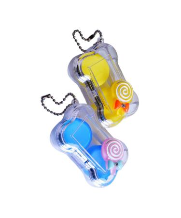 Hapinary 2 sets etui small plastic container cosmetic container women - case case small - holder eyes organizer etuis glasses case miss cute