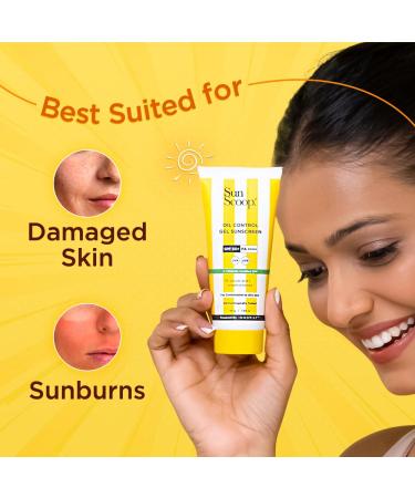 Oil-Control Gel Sunscreen SPF 50+ | Mineral Oil & Petroleum Free | Lightweight Anti-Ageing | Controls Oil & Unclogs Pores | 45g - Buy Online on GoSupps.com