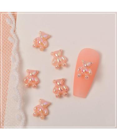 FEIlei 5PCS Cute Bear Nail Rhinestones Resin Bear Nail Gems Gummy Bear Nail Charms - Buy Online on GoSupps.com