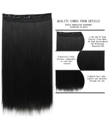 Clip in Hair Extensions Clip in Hair Extensions Real Human Hair Natural Black Hair Extensions Clip in Human Hair Double Weft Soft Straight Hair Extensions with 5 Clips Clip In One Piece Clip in Exten 20inches 1PC Natural Color - Buy Online on GoSupps.com