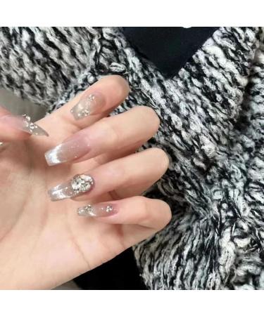 ieron Cat Eyes Cured Nail Wraps Self-Adhesive Gel Nail False Nails with Diamond Removable Glue on Nails for Girls Glitter Nail Tips (XS) - Buy Online on GoSupps.com