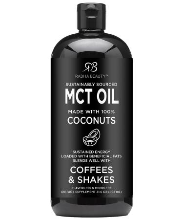 Premium MCT Oil from Non-GMO Coconuts - 31.6oz. Keto, Paleo, Gluten Free and Vegan Approved. 32 Fl Oz (Pack of 1)