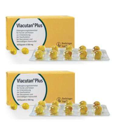 Boehringer Ingelheim Viacutan Plus - for skin problems double pack - 2 x 40 capsules 550mg