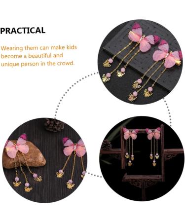 Beavorty 4 Pairs hanfu butterfly headdress metallic hair clips han chinese costume accessories kids hair claw clips for girls hair styling accessories child alloy decorate tassel - Buy Online on GoSupps.com