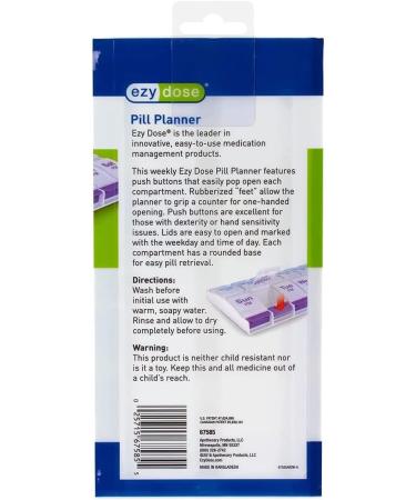 Buy EZY DOSE AM/PM Weekly Pill Organizer - Large Compartment 2 Pack for Vitamins & Supplements | Arthritis Friendly - Buy Online on GoSupps.com