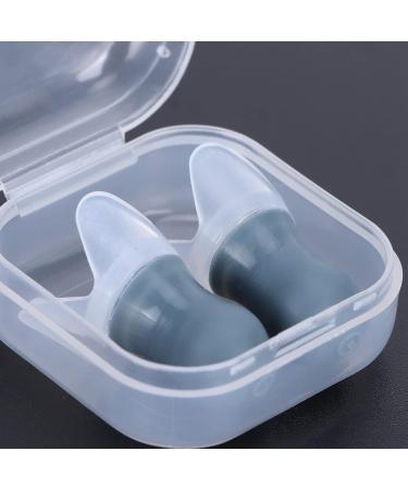 2Pcs Waterproof Silicone Ear Plugs for Noise Reduction - Ideal for Swimming Sleeping & Flying - Long-Term Comfort (Gray Large & PP Box - Buy Online on GoSupps.com