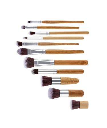 Professional 11-Piece Bamboo Handle Makeup Brush Set | Premium Cosmetic Beauty Tools for Flawless Application - International Shipping Available - Buy Online on GoSupps.com