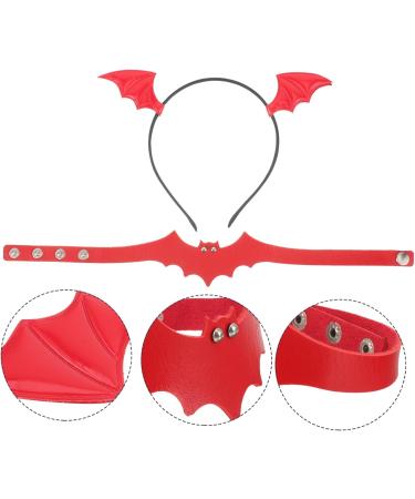 Holibanna 5 Sets Bat Headband Collar Hair Accessories for Prom Bat Wing Hair Bands Black Accessories for Women Halloween Bats Prom Hair Accessories Outfit Headdress Halloween Leather Red - Buy Online on GoSupps.com