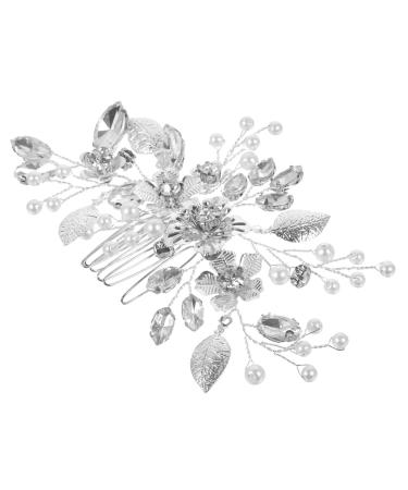 DOITOOL Zinc alloy wedding hair accessories headgear rhinestones flower hair comb the flowers bride hair comb bridal hair side comb Iron sheets wedding hair side comb hair