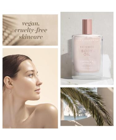 Pearlessence Shimmer Body Oil Coconut & Vanilla | Hydrating Body Oil with Soft Shimmer for a Radiant Glow | Nourishes & Softens Skin | Cruelty-Free | 5 fl oz - Buy Online on GoSupps.com