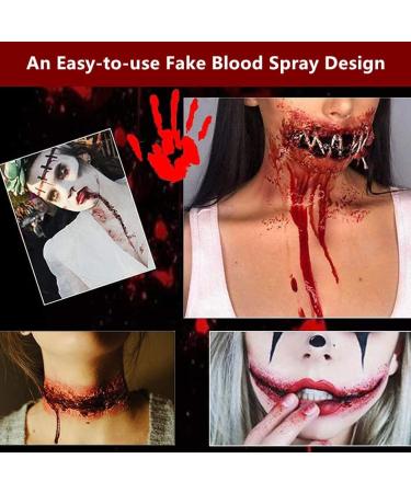 Go Ho Blood Splatter Fake Blood Makeup(0.35 oz) Halloween Fake Blood Spray Eye Blood Drops Body Paint Fake Blood for Clothes and Zombie Monster Vampire Clown Costume Cosplay Makeup 1PC - Buy Online on GoSupps.com