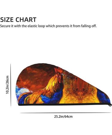 Colorful Rooster Microfiber Hair Towel - Super Absorbent Wrap for Long Curly & Thick Hair | Quick Dry Coral Velvet for Women - Buy Online on GoSupps.com