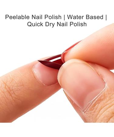 Red Nail Polish - Wine Red Nail Varnish - Peel Off Quick Drying Water-Based Formula No Smell Nail Varnish - Winter Nail Polish for Home Nail Art - Buy Online on GoSupps.com