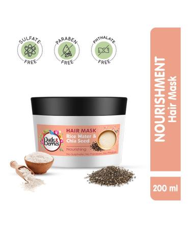 Buds & Berries Rice Water & Chia Seeds Conditioner Hair Mask - 200 ml | Promotes Hair Growth, Nourishment & Controls Hairfall | Sulphate & Paraben Free - Buy Online on GoSupps.com