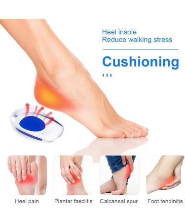 Acwoo Heel Spur Inserts - Soft Gel Insoles for Men & Women | Heel Cushion & Achilles Tendon Support | Orthopedic Heel Pillow (L Size 40-45) - Buy Online on GoSupps.com