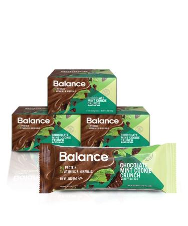 Balance Bar Healthy Protein Snacks Chocolate Mint Cookie Crunch With Vitamin A Vitamin C and Vitamin D to Support Immune Health 1.76 oz Pack of Three 6-Count Boxes