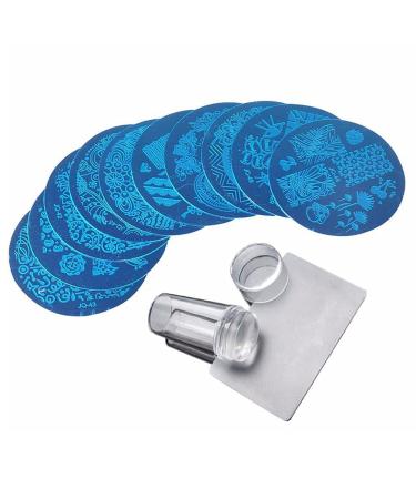 Nail Stamping Kit Nail Stencils Manicure Stamp Plate Tool Nail Transparent Printing Templates