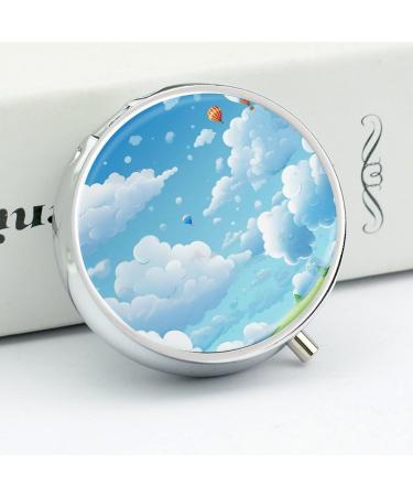 Portable 3 Compartment Pill Box - Cartoon Clouds Travel Organizer for Purse & Pocket - Buy Online on GoSupps.com