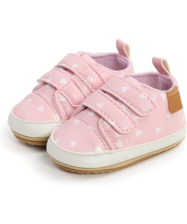 RVROVIC Baby Sneakers 6-12 Months, Pink Heart Infant Toddler Oxford Flats - Buy Online on GoSupps.com