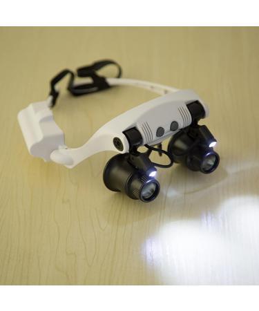 Magnifying Glasses Jewelry Loupe Eyewear Miniature Magnifying Glass Loop 15x 20x 25x Magnifier Headset Hands Free Magnifying Glasses with Light for Close Work Hands Free for Crafts Small Gift - Buy Online on GoSupps.com
