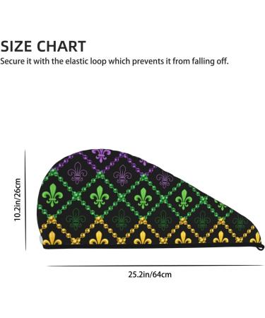Premium Mardi Gras Geometric Microfiber Hair Towel | Super Absorbent Coral Velvet Wrap for Long Curly & Thick Hair - Buy Online on GoSupps.com