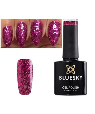 Bluesky Nail Gel Polish PINK GLITTER MAGENTA CERISE Glitter Sparkle PRINCESS DREAM S01N UV LED Soak Off 10ml Christmas Bling