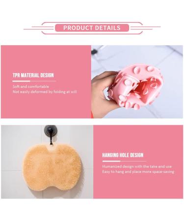Shower Foot & Back Scrub | Non-Slip Suction Cup Massage Pad & Brush - Peel Dead Skin Clean Bathroom - Orange - Buy Online on GoSupps.com