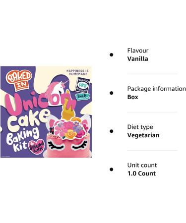 Bakedin Unicorn Rainbow Cake Baking Kit 975g Vanilla - Pack of 1 - Buy Online on GoSupps.com