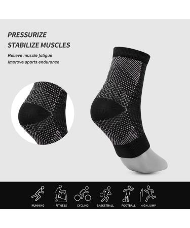 Qkepcy Ankle Compression Stockings for Men & Women | Supportive Orthopedic Neuropathic Socks | Black X4 - Buy Online on GoSupps.com