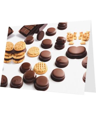 Cookies Food Chocolate Chip Biscuits Pearl Paper Greeting Card - Double-Sided Pearl Effect with Suitable for Various Occasions Cookies Food Chocolate Chip Biscuits One Size - Buy Online on GoSupps.com