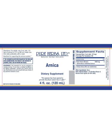 Pure Herbs Ltd. Arnica Oil (4 oz.) - Soothing Relief for Pain and Inflammation - Buy Online on GoSupps.com