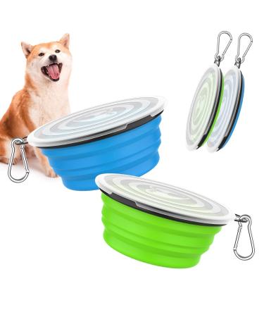 Pawaboo foldable dog bowl 2 pieces 1000 ml dog travel bobs.