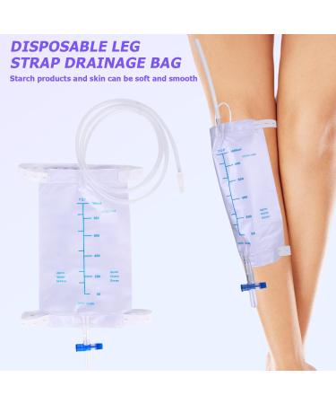1000ml Urine Leg Bags - 3 Pieces Collecting & Drainage Bags with Straps Valves & T-Drain for Safe Catheter Use - Buy Online on GoSupps.com
