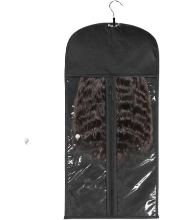 Wig Holder Hairpieces Storage Holder - Hairpieces Storage Holder Hair Extension Storage Bag with Hanger Wig Bag for Travel Women Hair Black - Buy Online on GoSupps.com