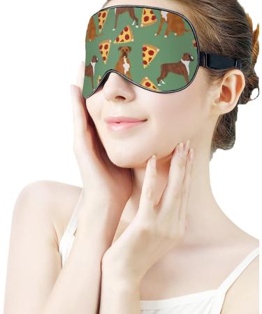 Boxer Dog Pizza Sleep Mask - FunnyStar Soft Eye Cover for Sleeping with Adjustable Strap - Buy Online on GoSupps.com