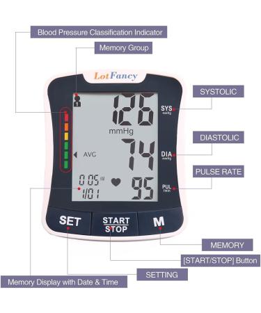 LotFancy Wrist Blood Pressure Monitor with Irregular Heartbeat Detection - 2 Users, 120 Memory, Automatic Digital BP Machine - Buy Online on GoSupps.com
