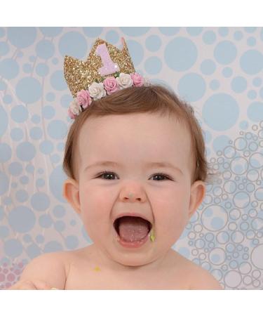 Bodhi2000 Baby Toddler Birthday Hairband | Sequin Flower Crown Headwear - Pink One Size - Buy Online on GoSupps.com