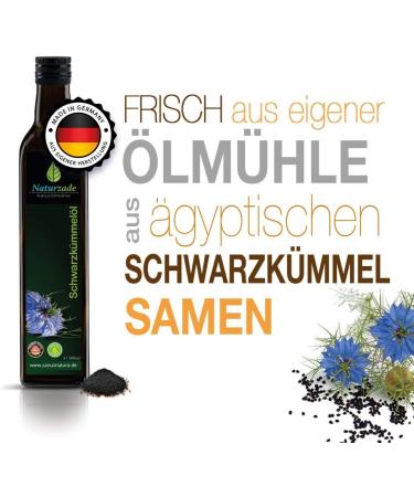  Naturzade Naturzade Black Seed Oil 1000 ml - Filtered Glass Bottle (2 x 500 ml) - Cold Pressed - Directly from the Manufacturer - Buy Online on GoSupps.com