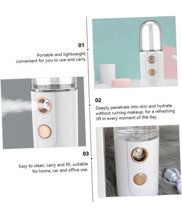 DOITOOL 1pc Spray Hydrating Apparatus Spa Face Steamer Facial Mister Nano Mist Sprayer Mini Face Humidifier Nanometer Sprayer Mini Hydration Sprayer Beauty Instrument Handheld Abs White - Buy Online on GoSupps.com