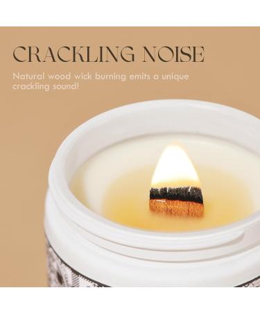 AOOVOO Scented Candles - Natural Soy Wood Wick Candles | Relaxing Ambience & Gift for Women & Men - Vanilla & Cream 9oz - Buy Online on GoSupps.com