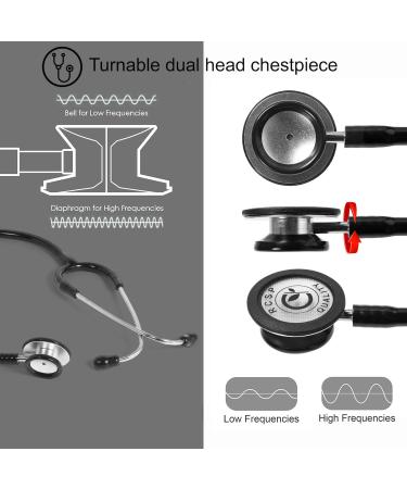 Buy Micro Shine Adjustable Stethoscope for Doctors & Medical Students - Lightweight Flexible Tube & Soft Ear Knobs (Black) - Best Quality for Optimal Performance - Buy Online on GoSupps.com
